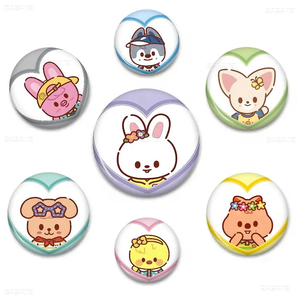 Kpop Group S-Stray K-Kids Anime Button Pin Handmade Brooch for Clothes Cartoon Badge Backpack Decoration Jewelry Accessories