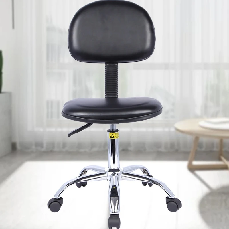 

‌ Антистатическое кожаное кресло из искусственной кожи | Лабораторный табурет с регулируемой высотой спинки, рабочий стол для чистой комнаты, заводской эргономичный табурет на колесиках