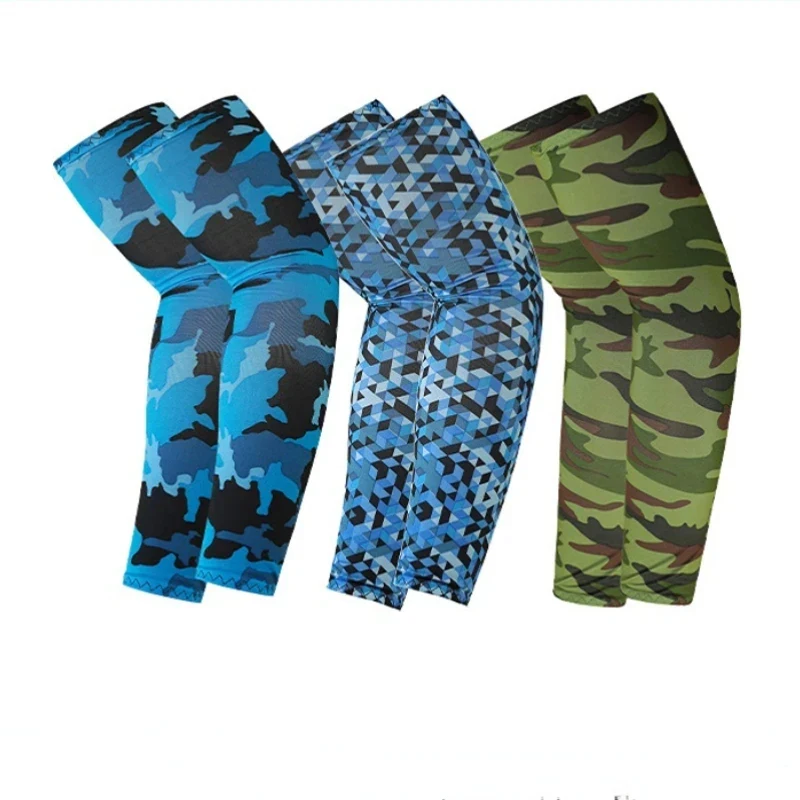 1/2 pairs Cooling Arm Sleeves Cover Sports Running UV Sun Protection Outdoor Men Fishing Cycling Sleeves for Hide Tattoos