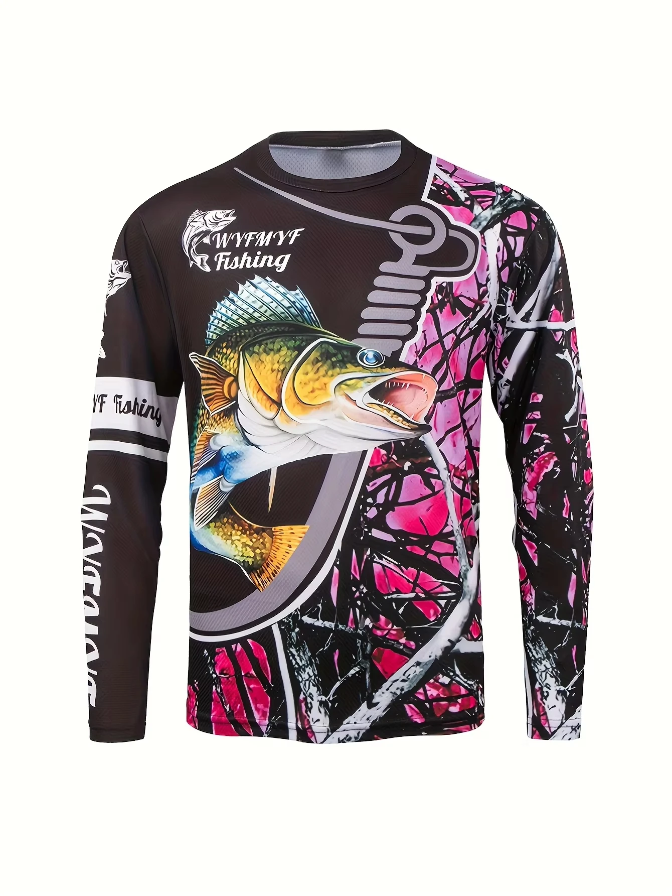 

Мужская футболка с длинными рукавами и рисунком рыбалки, дышащая, быстросохнущая, впитывающая пот, для рыбалки, езды на велосипеде, повседневного спорта, на открытом воздухе