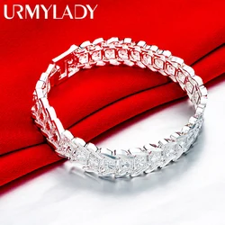 URMYLADY Beautiful Elegant wedding 925 silver women men chain Bracelet high quality fashion classic jewelry wholesale