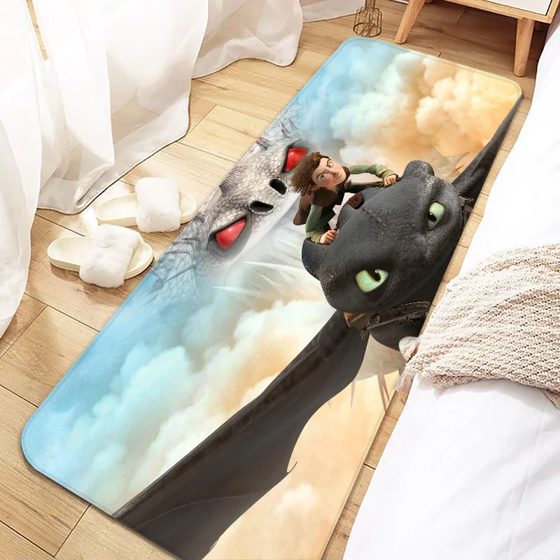 Cute Funny Dragon Toothless Entrance Non-slip Doormat Washable Kitchen Carpet Living Room Hallway Rugs Bathroom Bath Door Mats