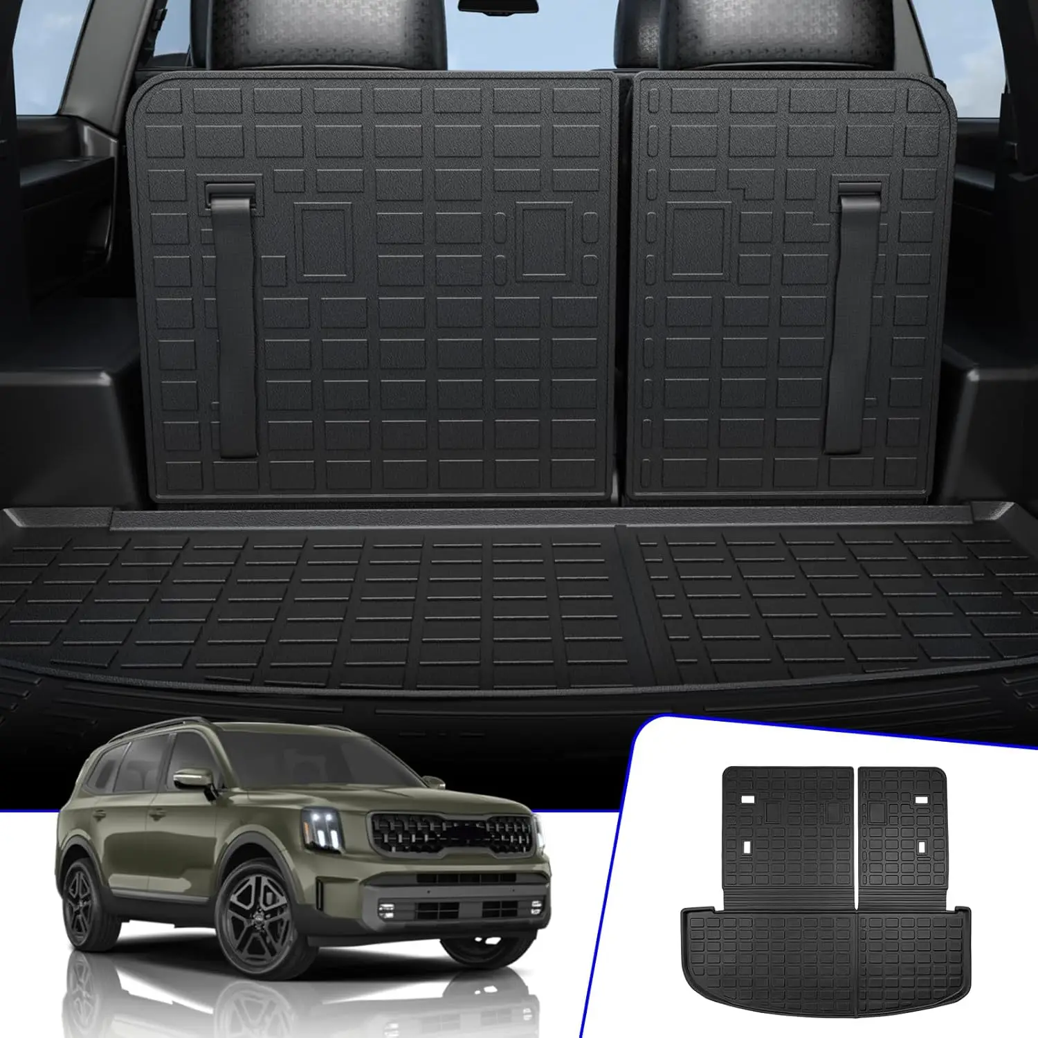 

TPE All-Weather Cargo Liner & Back Seat Cover for Kia Telluride 2020-2025, Protects Trunk and Seats