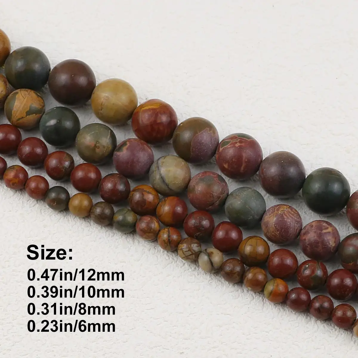 1 Strand Natural Picasso Stone Beads 6 8 10 12mm Round Spacer Loose Beads for Jewelry Making Bracelet Neckalce DIY Findings AAAA