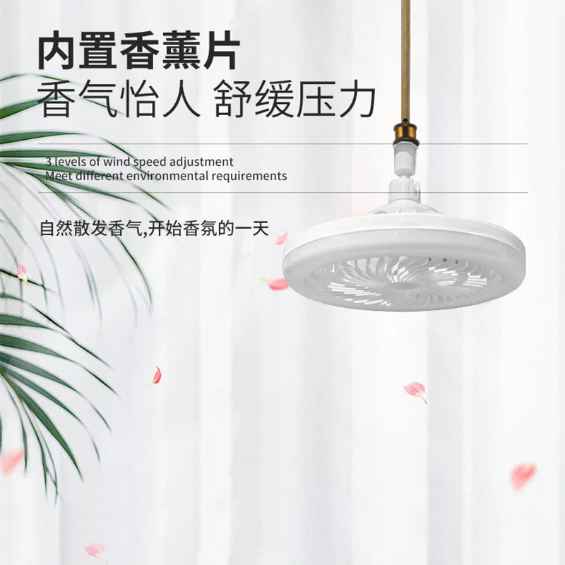 Pop E27 LED Ceiling Fans With Light Remote Control Dimmable Ceiling Lamp Bulb Indoor Bedroom Chandelier With Cooling Fan 3 Modes