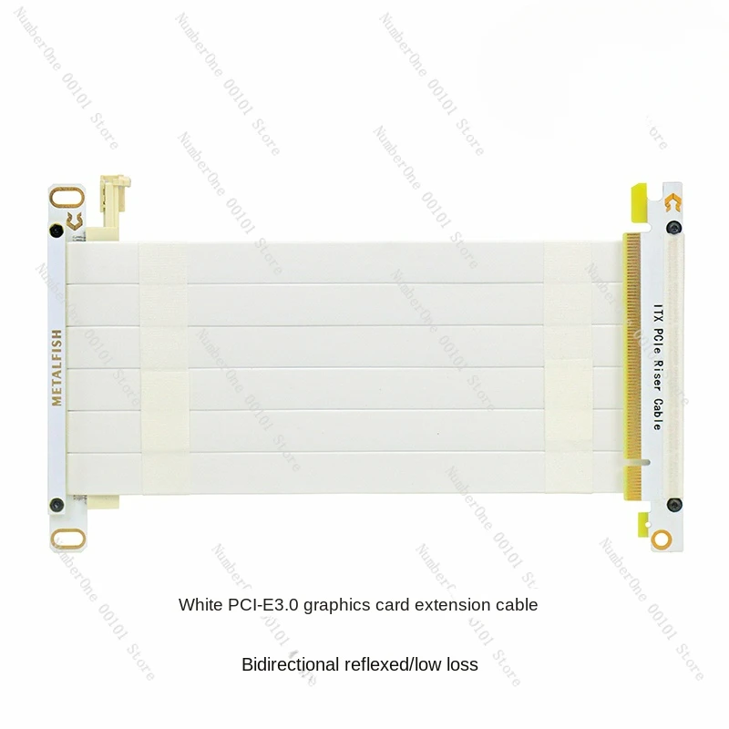 PCI-E4.0X16 graphics card extension cable compatible with PCI-E3.0 vertical plug white adapter cable A4 chassis