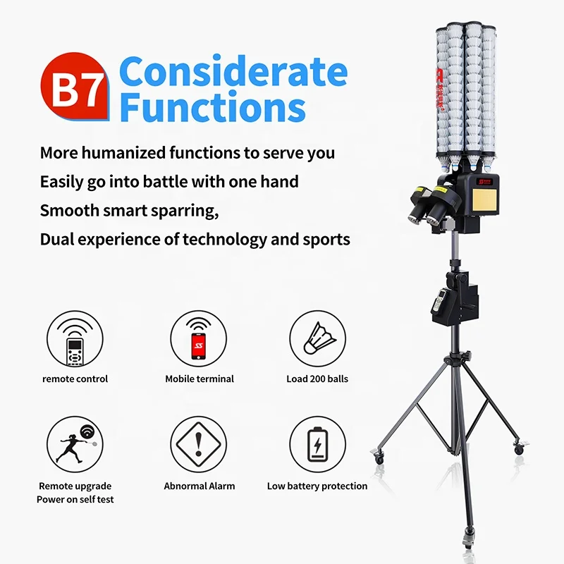 hot-selling product Low Price  B7 Training Badminton Ball Machine Badminton Shuttlecock Feeder Machine