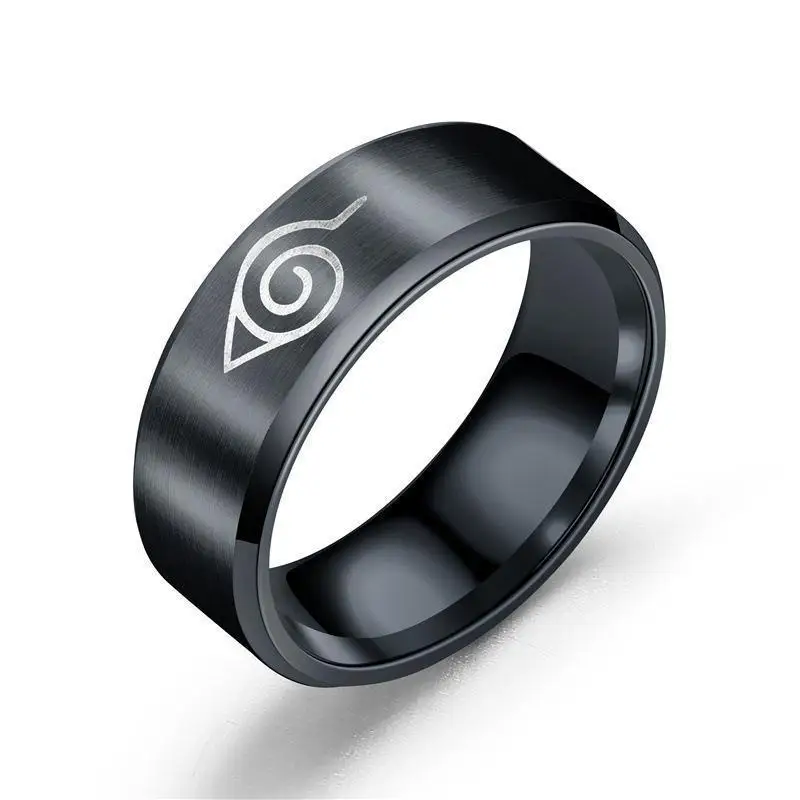 Naruto‑themed Stainless & Titanium Steel Ring Distinct Anime Accents Versatile Wearable Accessory For Shared‑Occasion - view 3