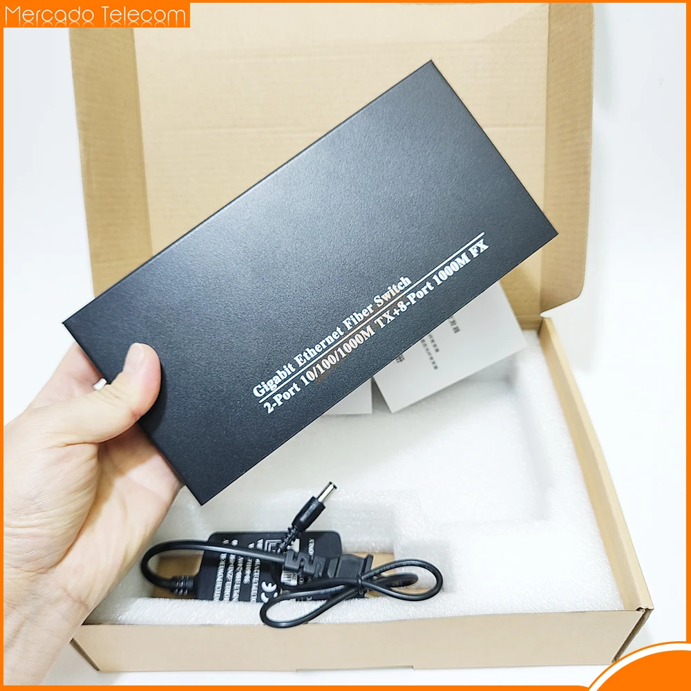 Gigabit Network SFP Fiber Switch 1000Mbps SFP Media Converter 8G2E SFP 2 RJ45 Port and 8 Fiber Port Fiber Ethernet Switch