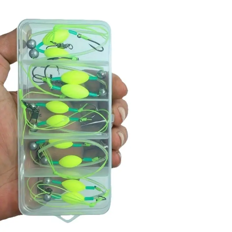 5-teiliges Angelhaken-Set in verschiedenen Größen, blendfreie, leichte Doppel-Ise-Ni-Haken für Angler, Angelgeschenke – Detail 1