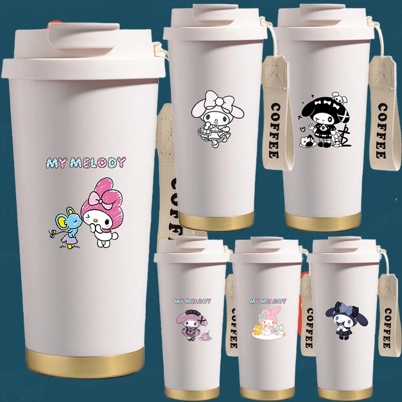 Anime New My Melody Stainless Steel Insulated Cup Straw Mug Kawaii Girls Boys Cute Travel Sports Stainless Steel Drinkware Gifts
