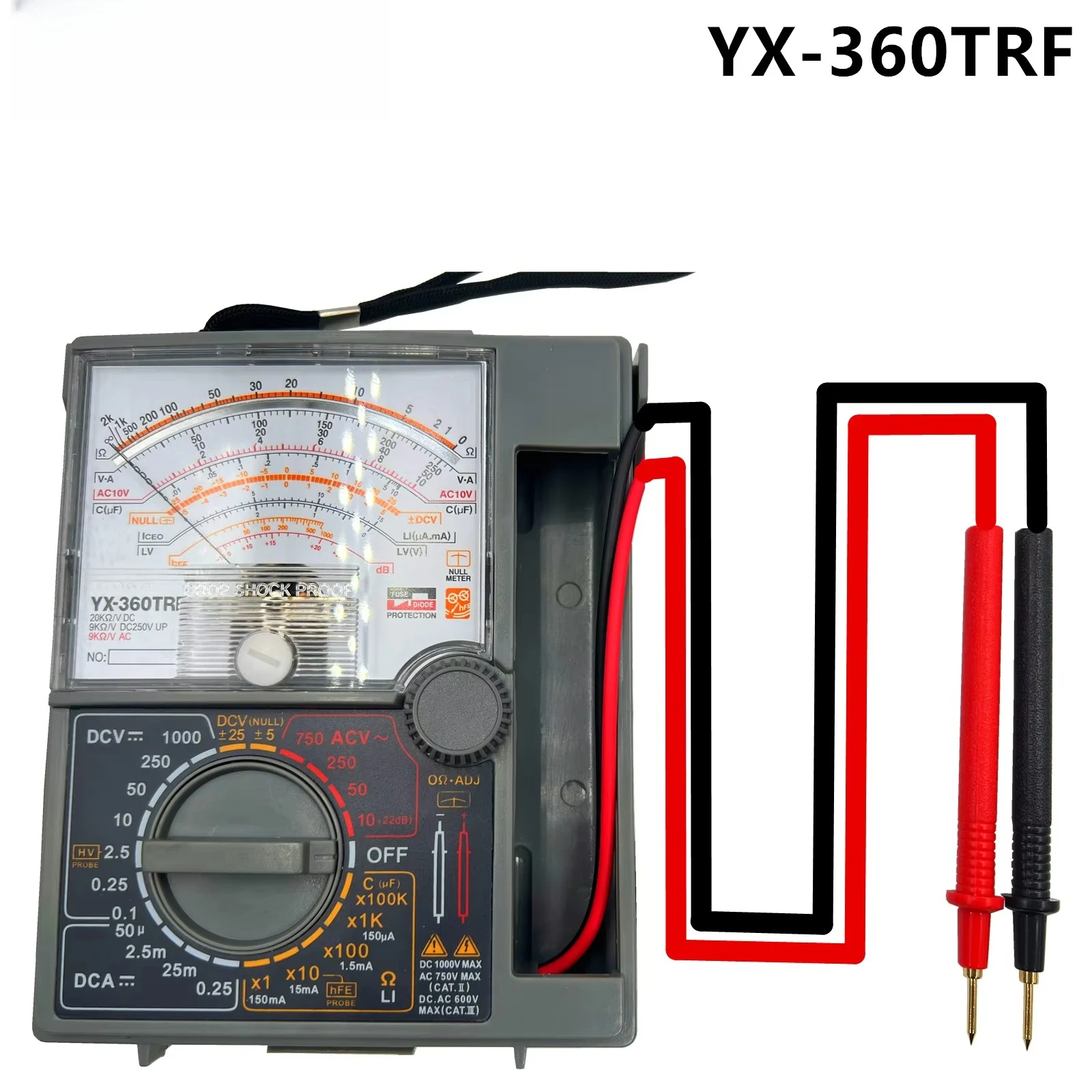 YX-360TRF Analog Multimeter Tester Pointer Type Zero Center Instrument 200Mohm Resistance Measurement YX360TRF