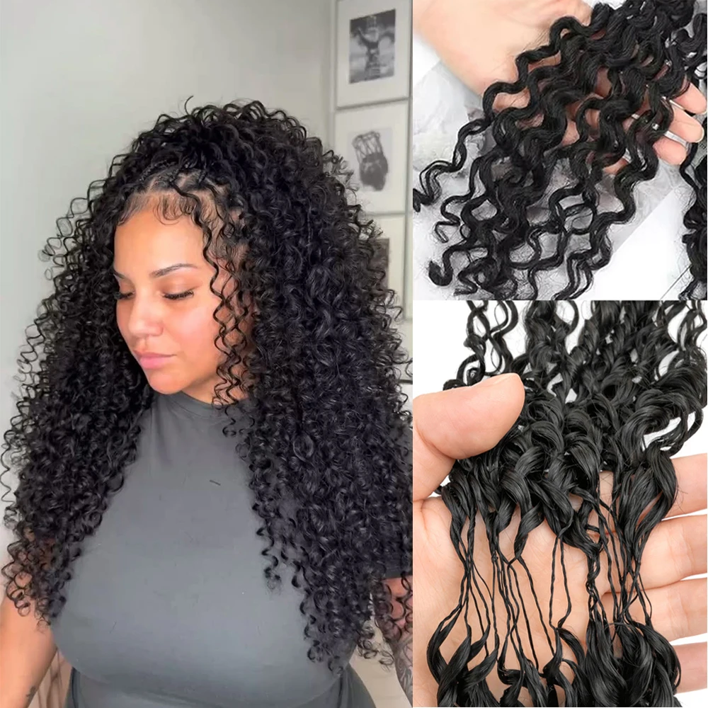 

Наращивание волос 12A Deep Wave Knotless Pre-Separated Feather Crochet для женщин, кудрявые, 100% натуральные человеческие волосы для плетения косичек