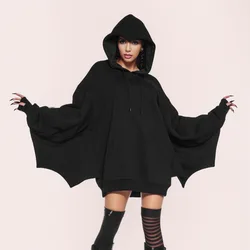 Halloween role-playing bat sleeve black hooded sweatshirt