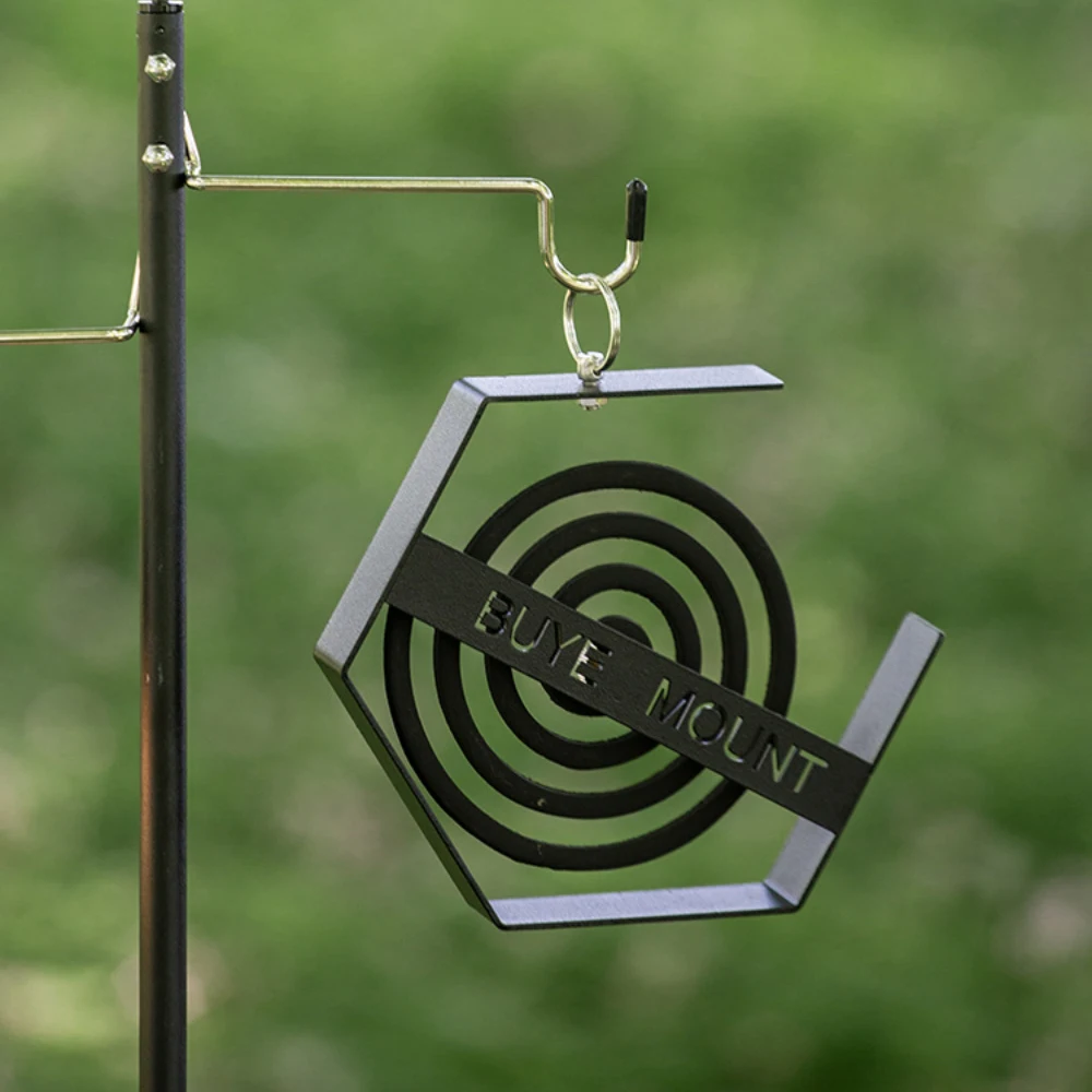 

Outdoor Mosquito Coil Holder Hanging Tray for Camping Hiking Travel Black Portable Insect Repellent Stand Camp Gear Accessory