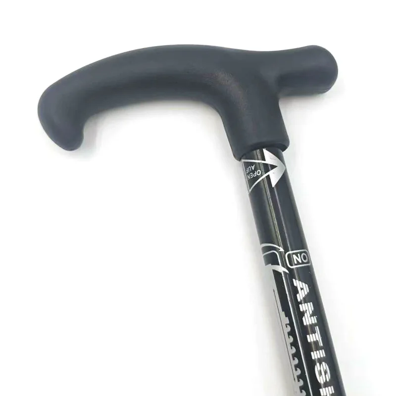 Bastón de escalada antideslizante y absorbente de golpes, resistente a las manchas, color negro, diámetro interior de 20mm, gran área de contacto, 1 ud.