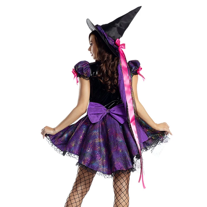 Multiple Witch For Woman Costume Carnival Halloween Cute Magic Sorceress Playsuit Cosplay Fancy Party Dress