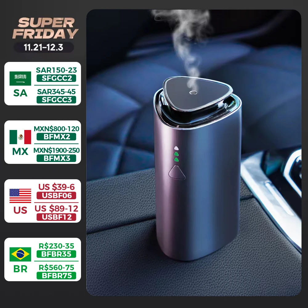 NAMSTE Car Diffuser Humidifier Auto Air Purifier Aromo Air Freshener USB Charging For Car Aroma Aromatherapy Diffuser 1200mAh