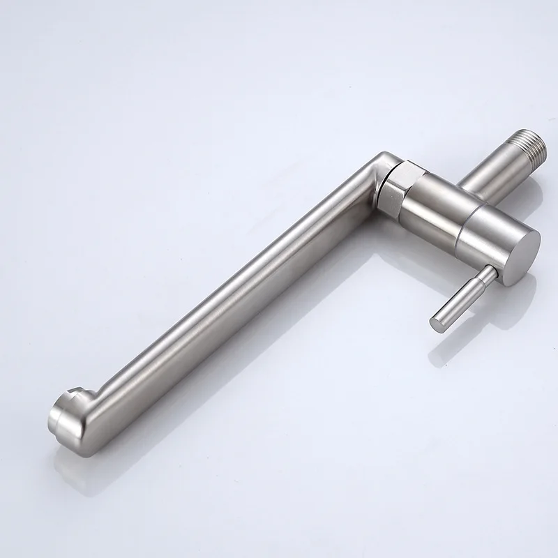 304 Stainless Steel In-Wall Single Cold Swing Kitchen Faucet Single Water Mop Pool Vegetable Sink Faucet