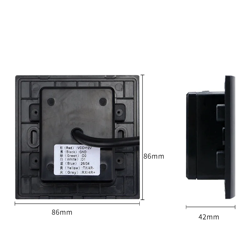 Leitor de cartão de acesso de código qr 2d à prova d'água 13.56mhz ttl incorporado piscando dinâmico 12v rfid wiegand usb formato rs232 leitor de cartão rf
