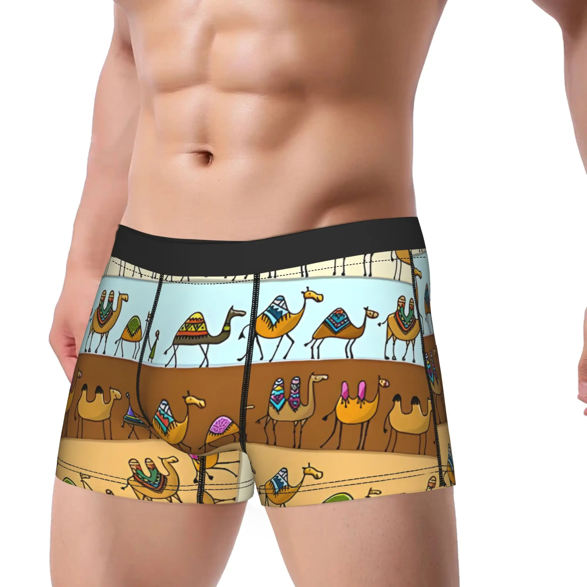 1piece  Camels Pattern Underpants Breathbale Panties Man Underwear Ventilate Shorts