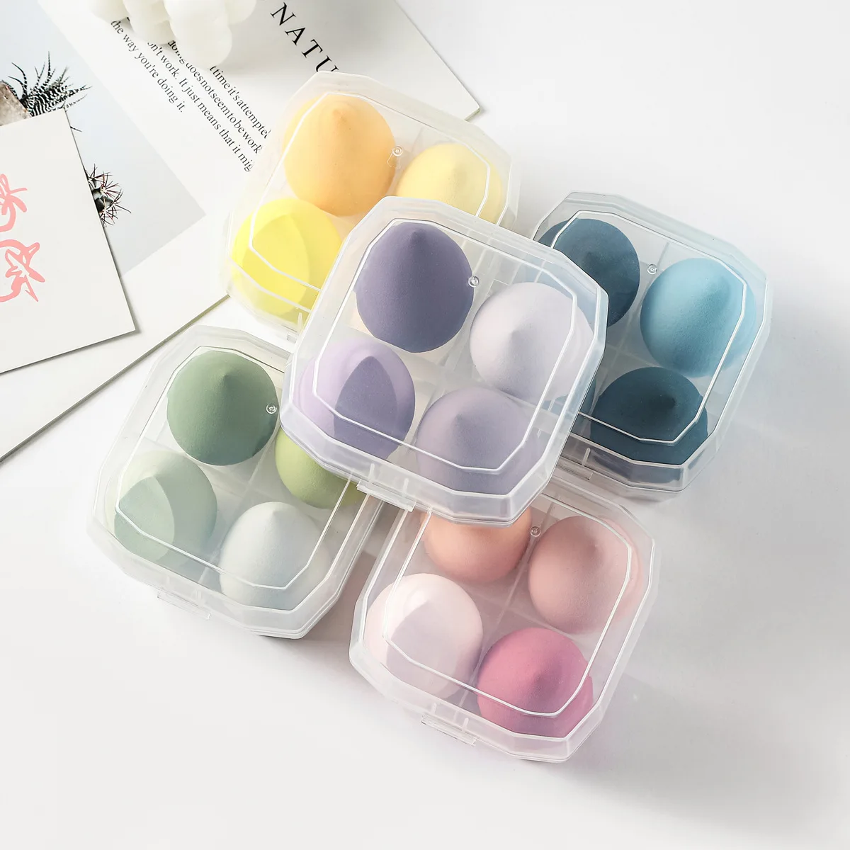 4pcs Makeup Sponge Blender Beauty Egg Cosmetic Puff Soft Foundation Sponges Powder Puff Women Make Up Accessories Beauty Tools