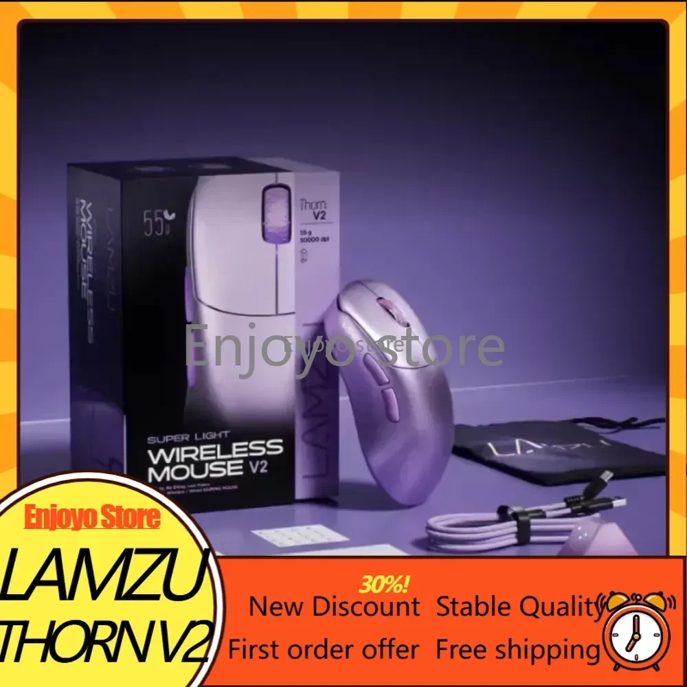 New LAMZU THORN V2 Dual‑Mode Gaming Mouse,8000Hz Nordic 54H20 MCU 55g Ergonomic 2.4G Wireless & Wired Gaming Mice for PC Gamers