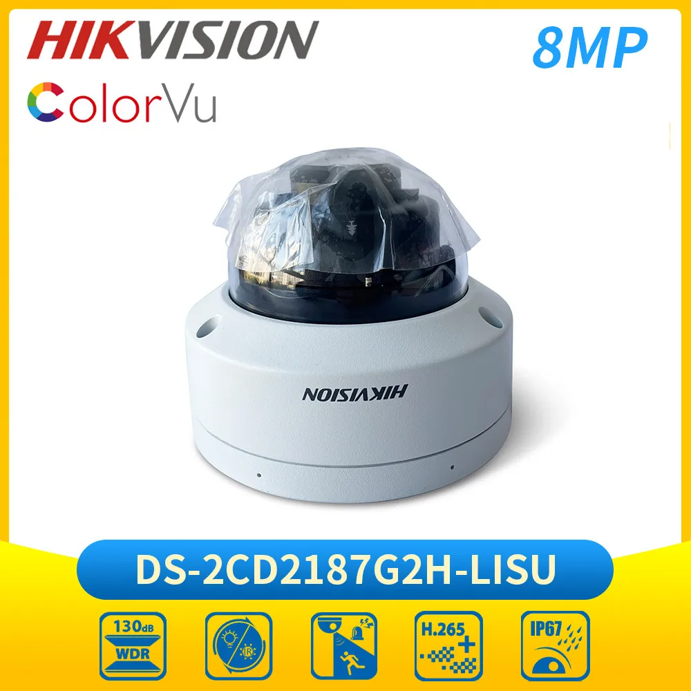 

Hikvision DS-2CD2187G2H-LISU 4K 8MP Smart Hybrid Light with ColorVu Mini Dome IP Camera POE IR CCTV Camera Built-in Mic IP67