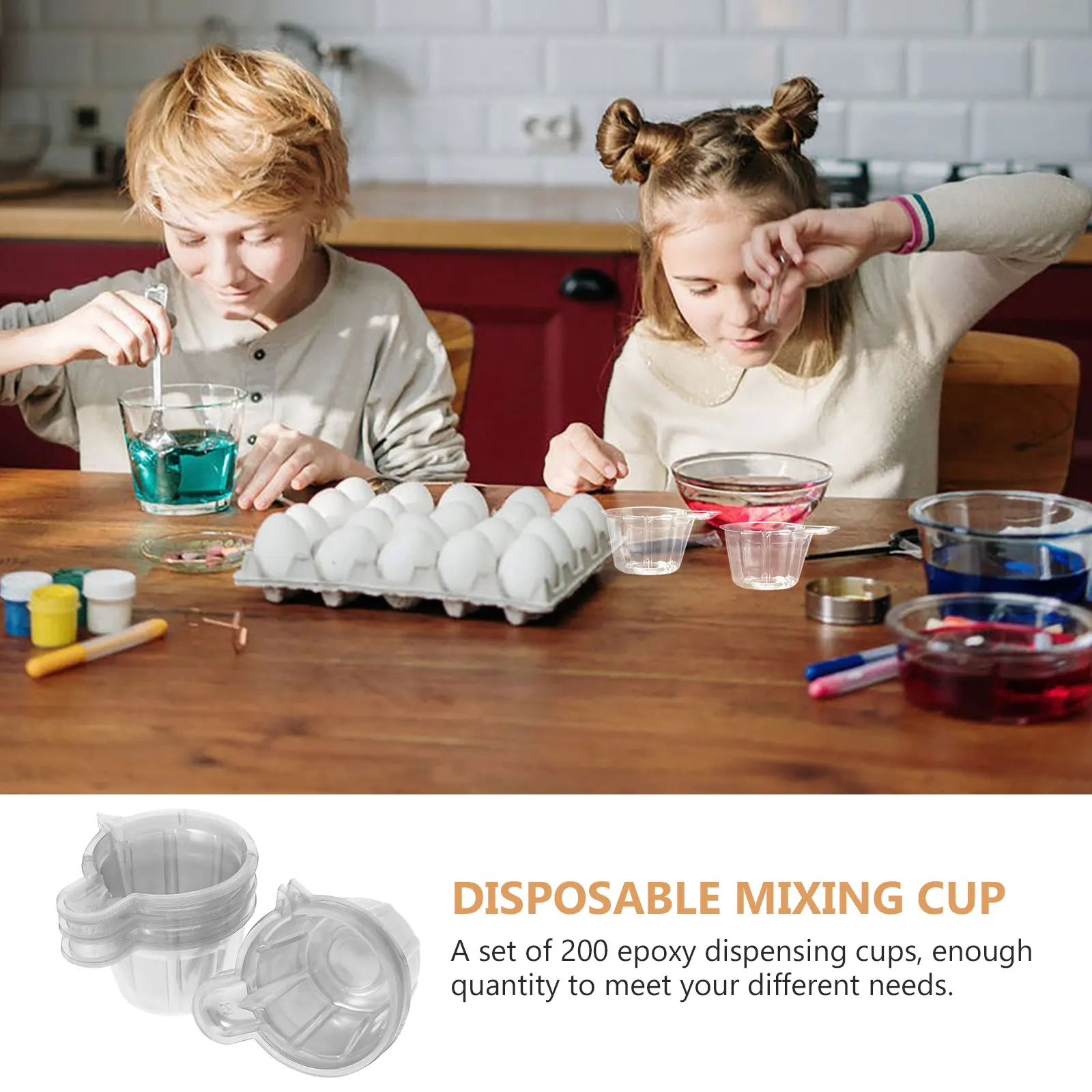 

200pcs 40ml Disposable Stirring Cups Plastic Crystal Epoxy Mixing Containers for DIY Crafts Pigment Handmade Sewing Accessories