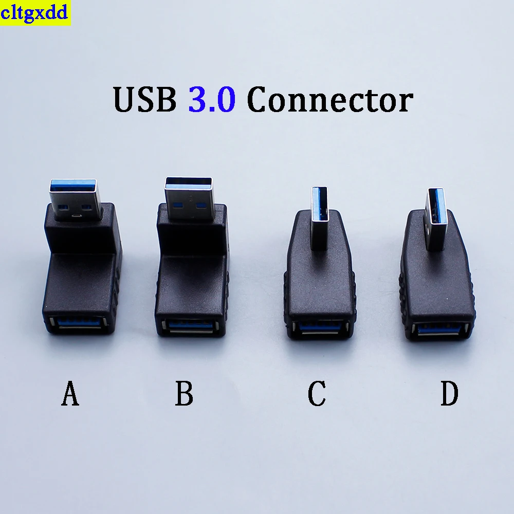 cltgxdd 1piece high-quality USB 3.0 adapter up/down/left/right/right angle 90 degree extension male and female adapter adapter