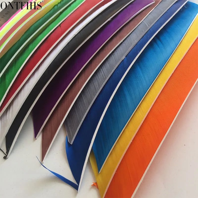 50PCS Archery Fletches Left Wing Feathers Multicolor Full length Real Turkey Feather Arrow Feather Fletchings