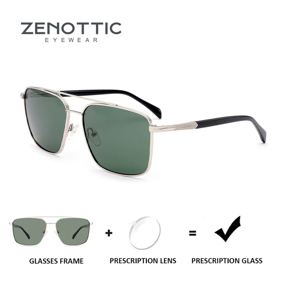 

ZENOTTIC Trend Aviator Metal Uv400 Polarized Prescription Sunglasses For Men Pilot Corrective Sun Glasses Driving Shades