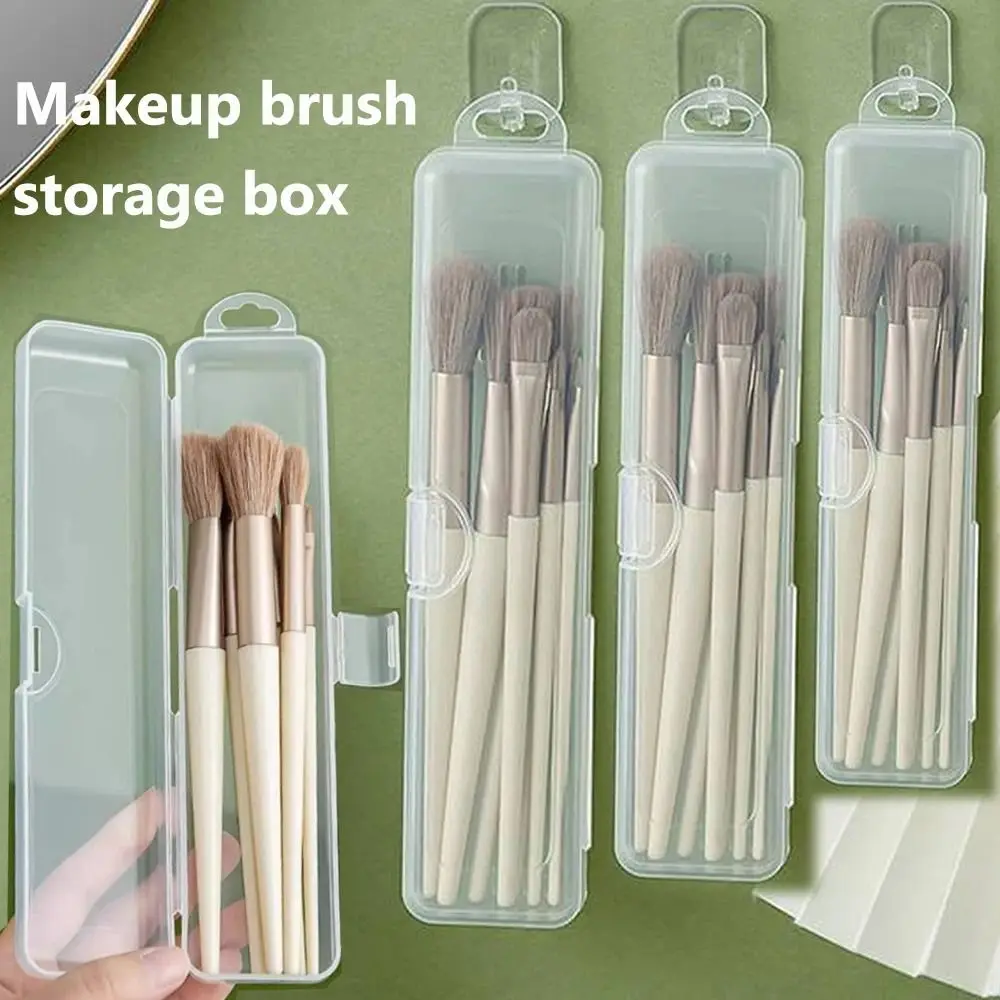 1Pcs Eyebrow Pencil Tableware Chopsticks Makeup Brush Storage Box Transparent Portable Plastic Box Organizer Multifunctional