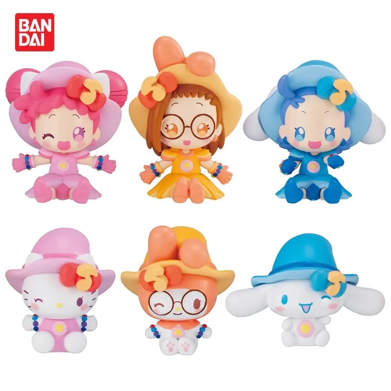 Bandai оригинальные 6 шт. Gashapon Hazuki Fujiwara Ojamajo Doremi Sanrio аниме фигурки игрушки для детей подарок Коллекционная модель украшения