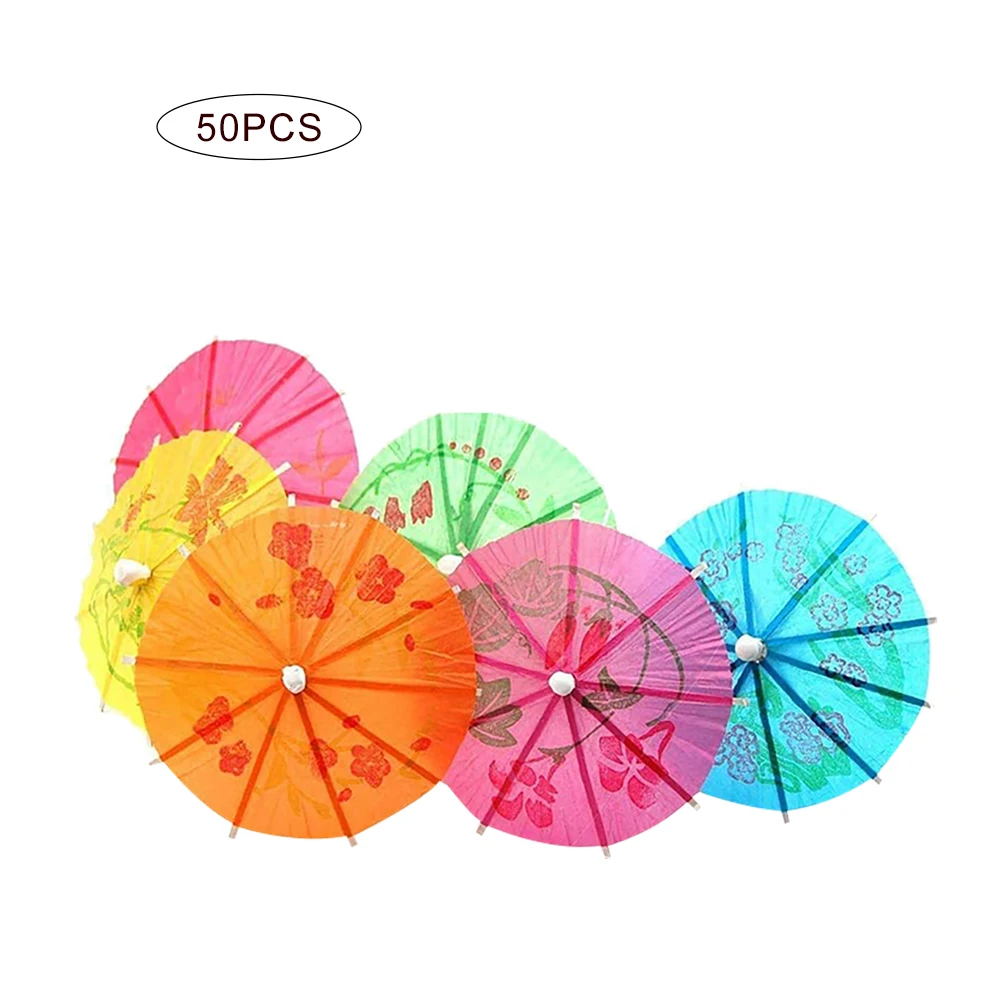 Cocktail decoration umbrella shaped bamboo stick Dim sum cake fruit stick 50 small umbrella sticks