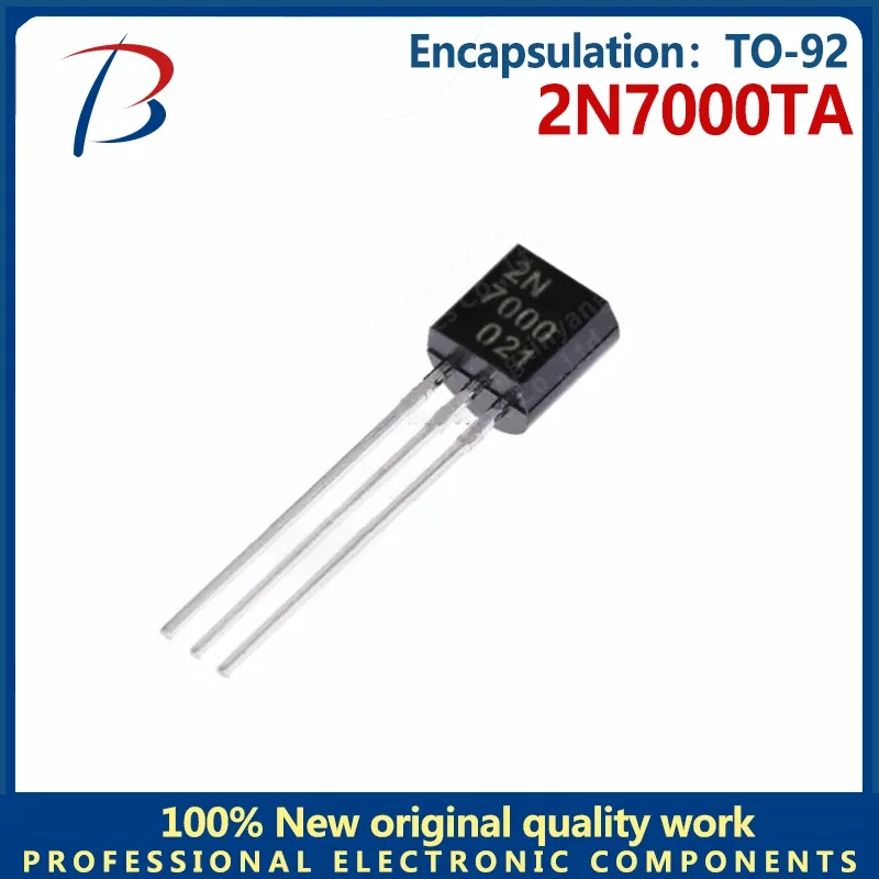 10PCS in-line 2N7000TA Silkscreen 2N7000 package TO-92 60V0.2A N-channel MOS FET