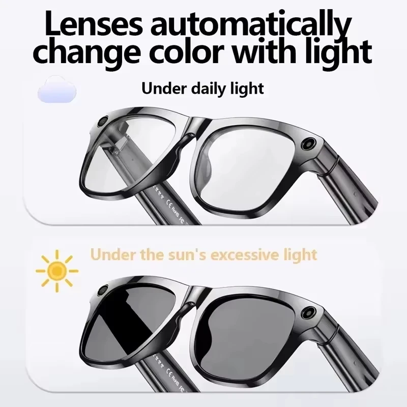 Lenovo AI 8K 1600MP HD Smart Glasses Chat GPT Touch Control Sunglasses Music Player Bluetooth Call Translator Voice Assistant image 6