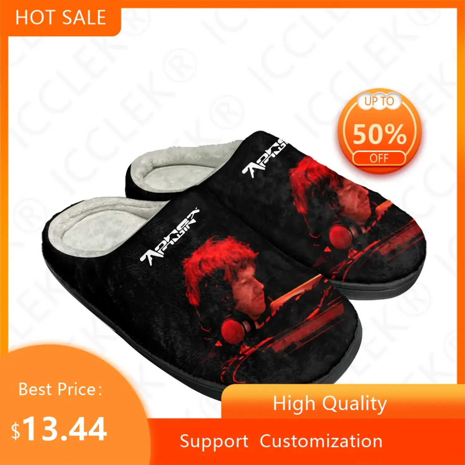 Aphex Twin Electronic Music Mixer Home Cotton Custom Slippers Mens Womens Sandals Plush Bedroom Keep Warm Shoe Thermal Slipper