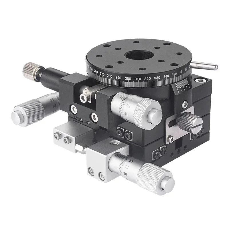 Three-axis horizontal rotation trimmer manual optical slide translation angle high precision