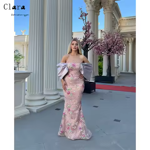 Clara Custom Fishtail Flower Sweetheart Off-shoulder Evening Dresses 2026 Luxury Woman Elegant Evening Dress for Event Party New