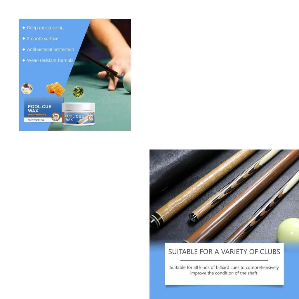 

Биллиардский режим CUE Care Wax для очистки и технического обслуживания, профессиональный бильярд -кондиционер восковой кия Cue