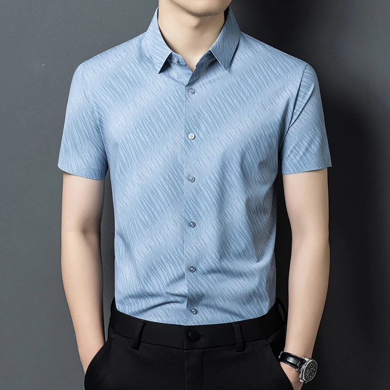 

Summer New Men's Printed Lapel Fashion Casual Simple Comfortable Shirt/Fsm-62662