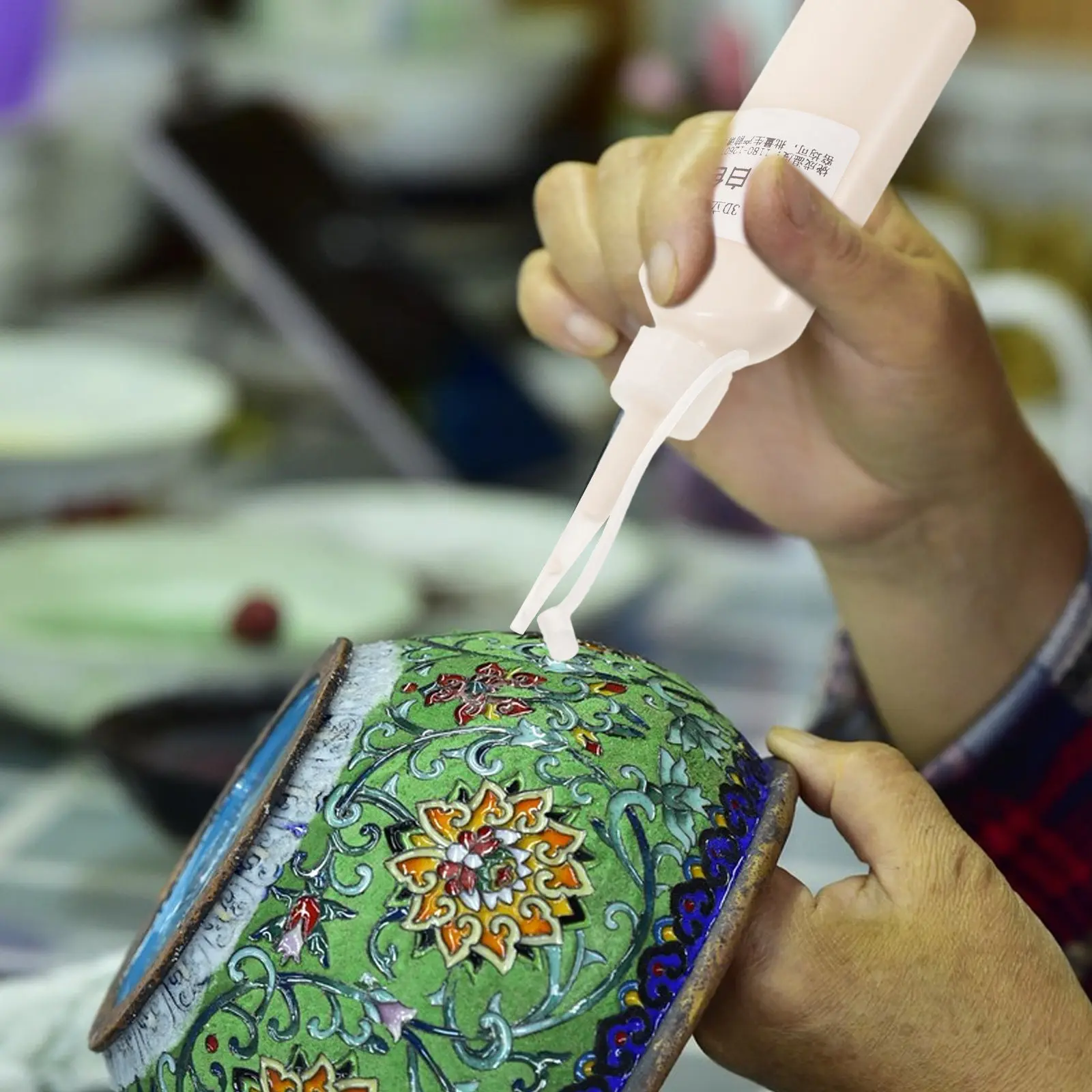 

Керамическая 3D-краска для подглазурной росписи, 40 мл, белая, для сложной детализации, объемных узоров и художественного выражения