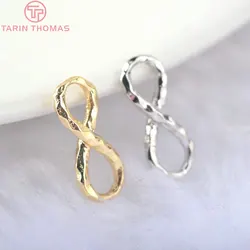 Conector de latón chapado en oro de 24K, accesorio para fabricación de joyas, 6 piezas, 6x14MM, 2784