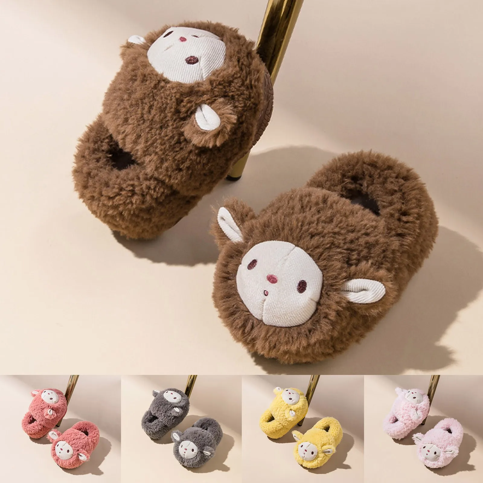 شباشب بناتي عصرية وشباشب شتوية للأولاد والبنات شباشب مسطحة ناعمة مريحة ودافئة لطيفة على شكل رسوم كرتونية للأطفال الصغار مقاس 9