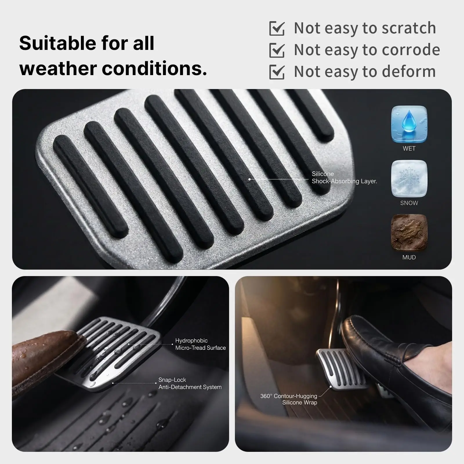 For Tesla Performance Pedal Pads Cover Foot Aluminum Non-Slip Pedals for Model Y(Juniper) Model 3(Highland) 3/Y 2017-2026 image 3