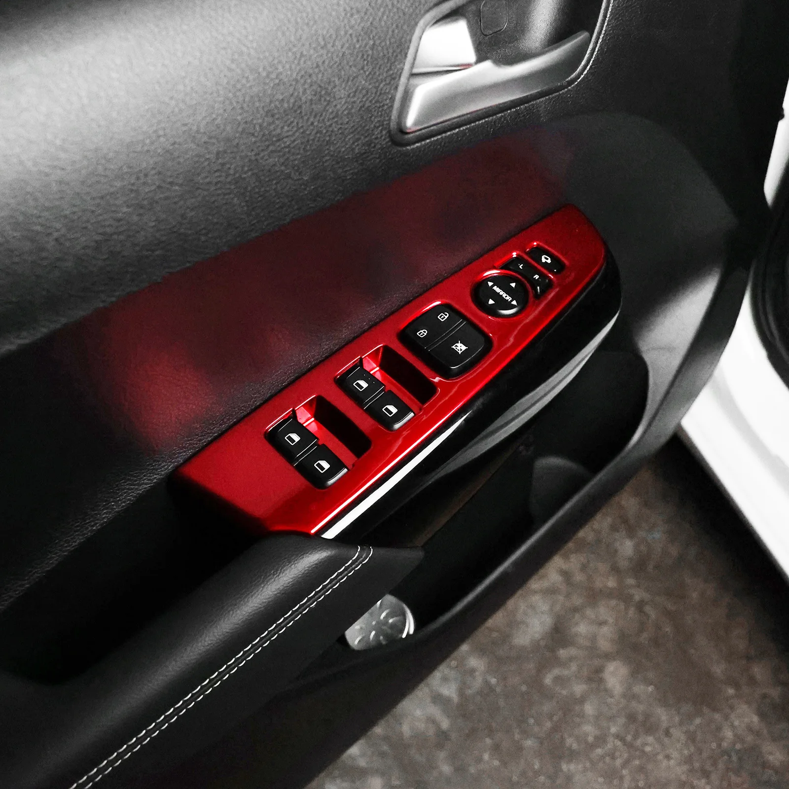

Red Interior Moulding Car Window Switch Button Frame Trim Cover Door Armrest Panel Pad Decorative For Kia Morning 2020-2023