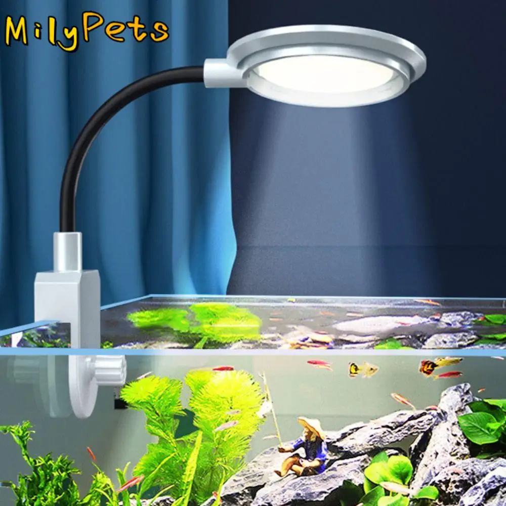 Waterproof Fish Tank LED Clip Light Small Durable COB Light Strip USB Adjustable Illumination Water Grass Light Fish Tank