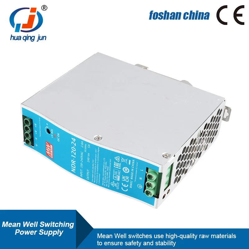 Mean Well NDR-120-24 120W 24V 5A Din Rail Switching Power Supply for Automation