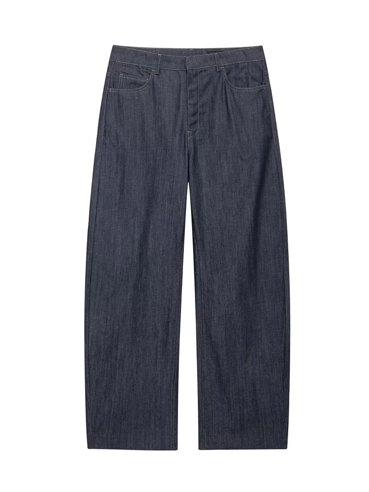 Willshela Women Fashion Denim Black Front Zipper Wide Leg Pants Jeans Vintage Mid Waist Full Length Female Chic Lady Trousers